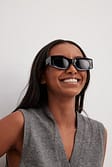 Black Lunettes de soleil ovales en plastique