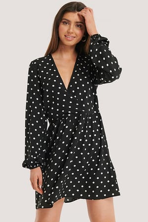 Black/White dots NA-KD Mini Robe Portefeuille