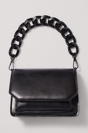 Black Petit sac bandoulière oversize avec chaîne