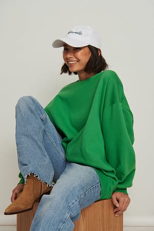 Deep Green Sweatshirt brossé oversize biologique