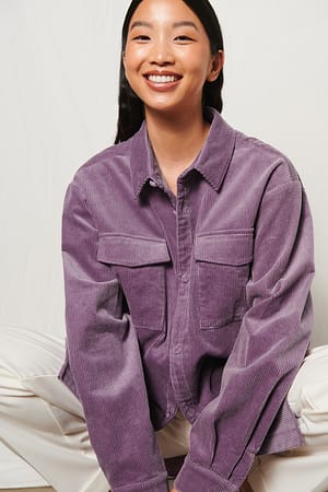 Purple Chemise Surdimensionnée En Velours Côtelé