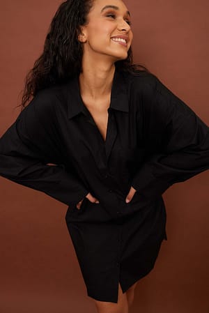 Black Robe chemise surdimensionnée en coton