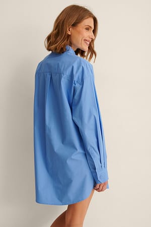 Blue Robe chemise surdimensionnée en coton biologique