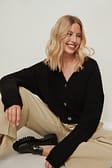 Black Cardigan court surdimensionné
