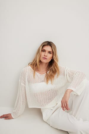 Offwhite Pull oversize ample en maille