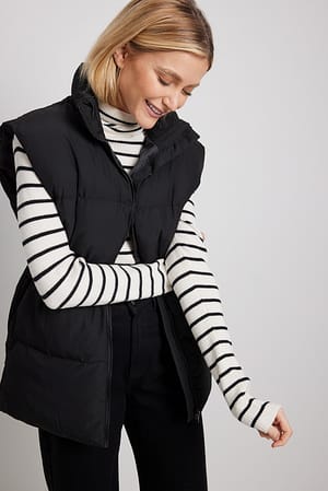 Black Veste oversize matelassée