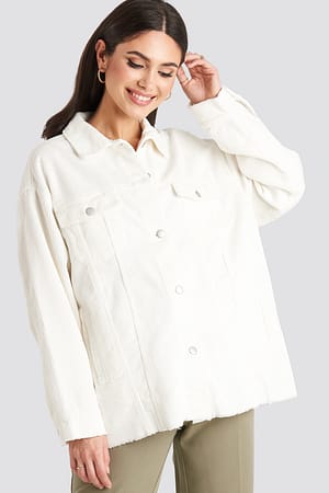 Offwhite Oversized Raw Hem Corduroy Jacket