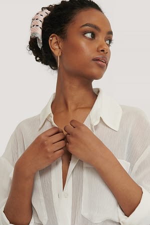 White NA-KD Classic Oversized Structured Pocket Blouse