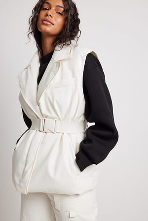 Offwhite Gilet à ceinture rembourré
