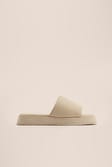 Cream Pantoufles cuir