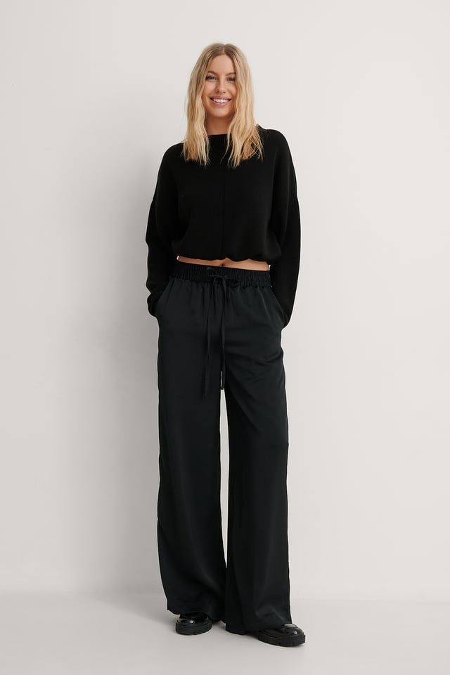 Black Pantalon Palazzo