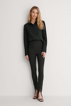 Pinstripe Pantalon De Costume À Rayures