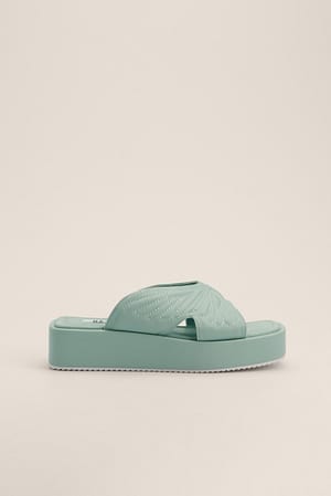 Mint Plateau Butterfly Sandals