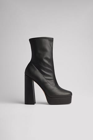 Black Bottes à talon et plateforme