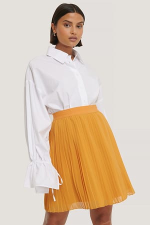 Yellow NA-KD Mini Jupe Plissée