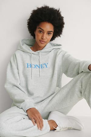 Grey Melange Hoodie surdimensionné