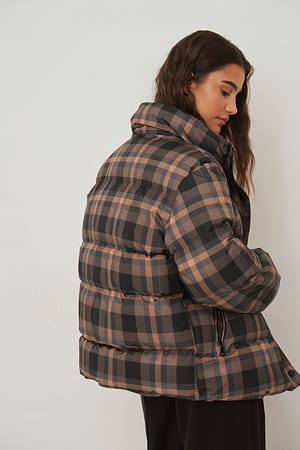 Checked Veste imprimée matelassée recyclée