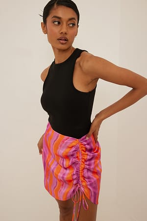 Summer Print Jupe courte en satin