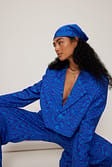 Swirl Blue Print Blazer court