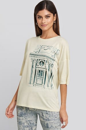 Offwhite Printed Viscose Tee