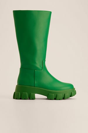 Kiwi Green Bottes tige à semelle haute