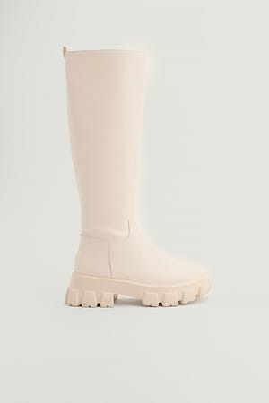 Creme Bottes Tige À Semelle Haute