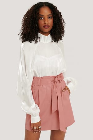 Dusty Pink NA-KD Trend Jupe Ceinturée En Faux Cuir