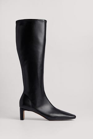 Black Bottes en faux cuir