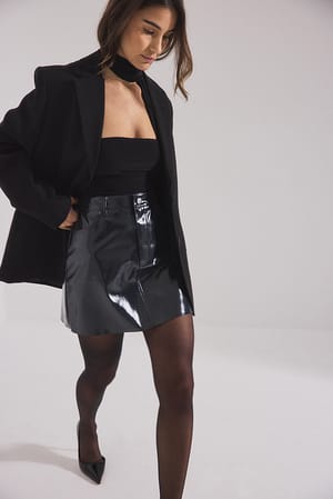Black Jupe courte en faux cuir