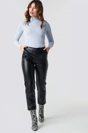 Black NA-KD Trend PU Pants