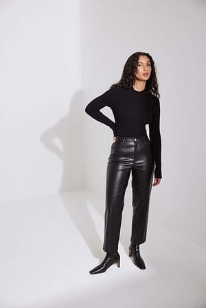 Black Pantalon faux cuir