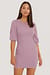 Puff Half Sleeve Ribbed Mini Dress