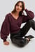 Puff Sleeve V-neck Sweatshirt