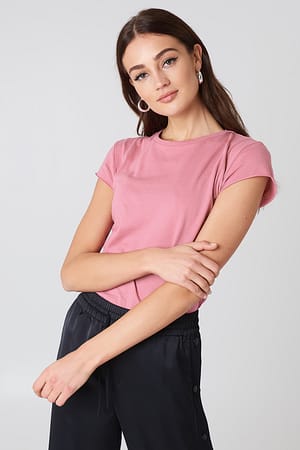 Pink Rose Tee-Shirt À Bord Brut