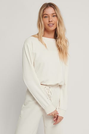 Offwhite NA-KD Basic Sweatshirt à cordon