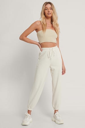 Offwhite NA-KD Basic Pantalon de survêtement à cordon
