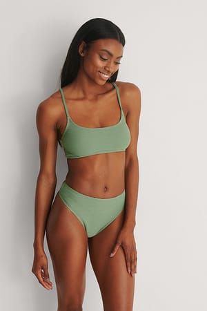 Green Bas de bikini à taille haute recyclée