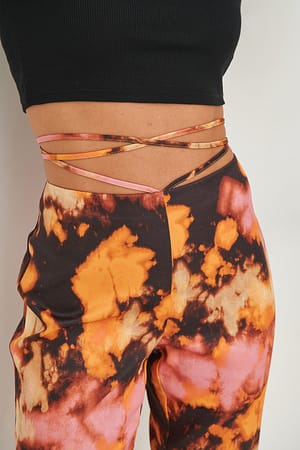 Print Pantalon à nouer à la taille