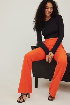 Orange Pantalon de costume recyclé en V