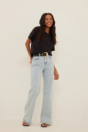 Light Blue Jean bootcut décontracté