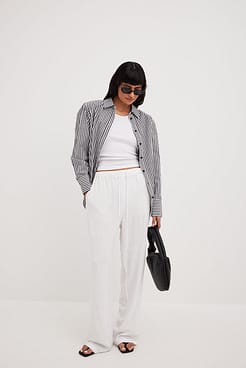 Relaxed Linen Blend Trousers Outfit