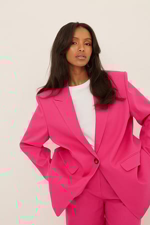 Fuchsia Blazer en lin oversize
