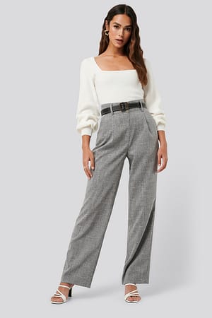 Grey NA-KD Classic Relaxed Suit Trousers