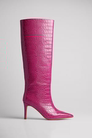 Pink Bottes effet serpent