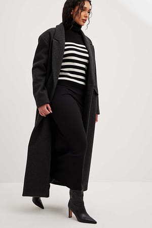 Black Jupe maxi côtelée recyclée