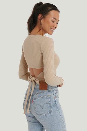 Beige Haut à dos ouvert