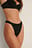 Culotte De Bikini Élastique Taille Haute Côtelée
