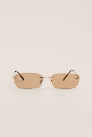 Brown Lunettes de soleil fines sans cerclage