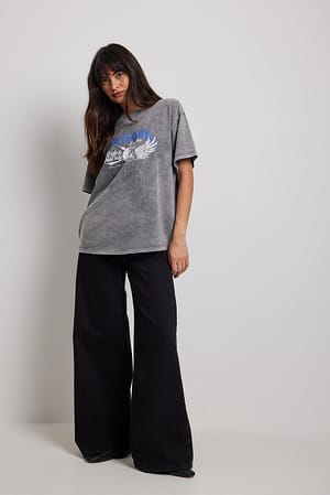 Black/Blue Tee-shirt imprimé