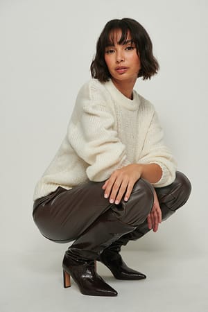 Offwhite Pull tricoté col rond recyclé